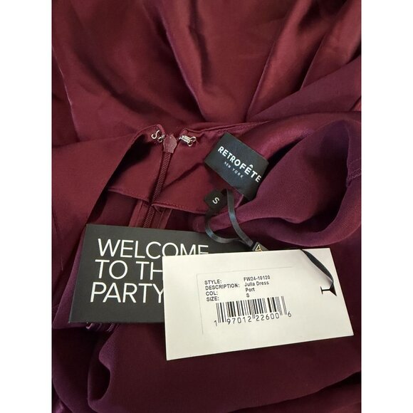 retrofete Julia Silk Draped Open Back Maxi Dress Port Womens Size Small - Picture 14 of 14